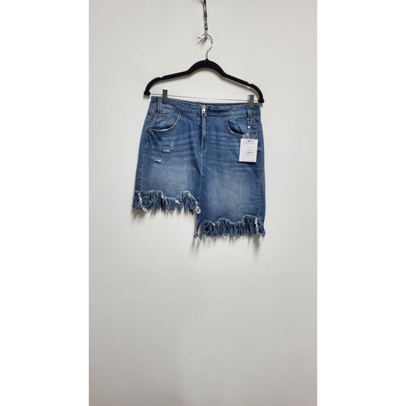 Papaya Skirts Papaya Asymmetric High Rise Denim Skirt Size Medium